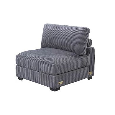 Nolan Armless Modular Chair with Square Frame, Corduroy