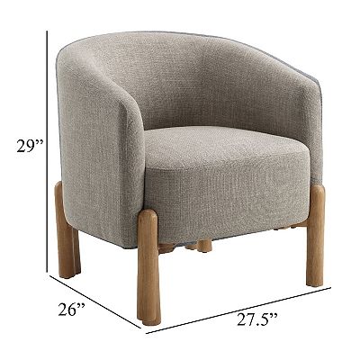 Diya Barrel Style Accent Chair, Polyester, Wood Legs