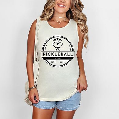 Pickleball Club - Women's Garment Dyed Graphic Tank Top