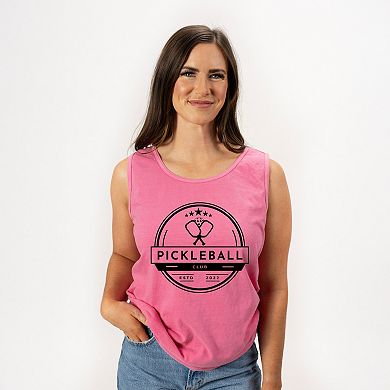 Pickleball Club - Women's Garment Dyed Graphic Tank Top