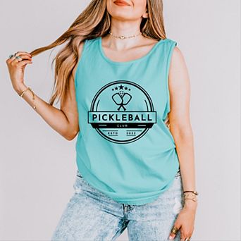 Pickleball Club - Women's Garment Dyed Graphic Tank Top