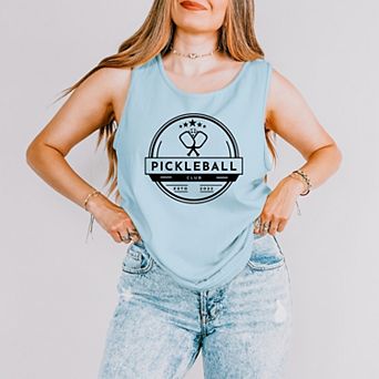 Pickleball Club - Women's Garment Dyed Graphic Tank Top