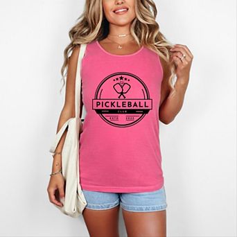 Pickleball Club - Women's Garment Dyed Graphic Tank Top