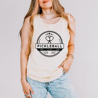 Pickleball Club - Women's Garment Dyed Graphic Tank Top