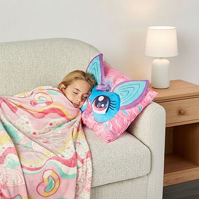 Furby Wavy Pink Furby Silk Touch Throw Blanket With Pocket Pillow