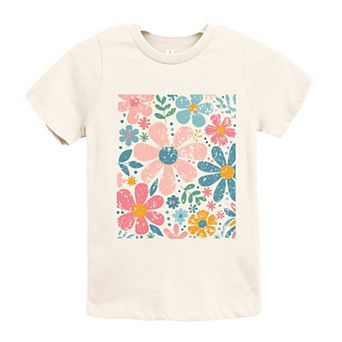 Pastel Flowers Collage - Youth Short Sleeve Graphic T-Shirt