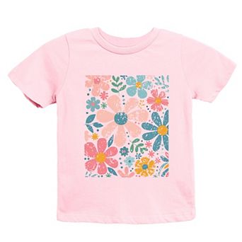 Pastel Flowers Collage - Youth Short Sleeve Graphic T-Shirt