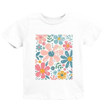 Pastel Flowers Collage - Youth Short Sleeve Graphic T-Shirt
