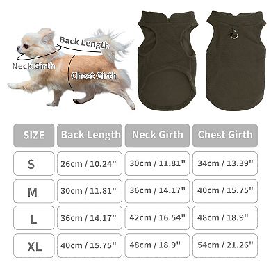 Polar Fleece Dog Cat Warm Vest 1 Pc for Winter and Autumn