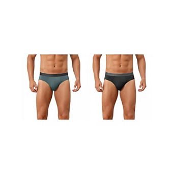 2 Packs Solid Briefs for Men's Elastic Waist Smooth Soft Breathable Sports Underwear