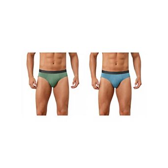 2 Packs Solid Briefs for Men's Elastic Waist Smooth Soft Breathable Sports Underwear