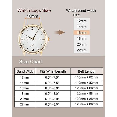 Multi-sizes Genuine Leather Band, Flat Thin Elegant Leather Watch Strap for Men and Women