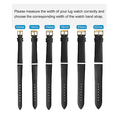 Multi-sizes Genuine Leather Band, Flat Thin Elegant Leather Watch Strap for Men and Women