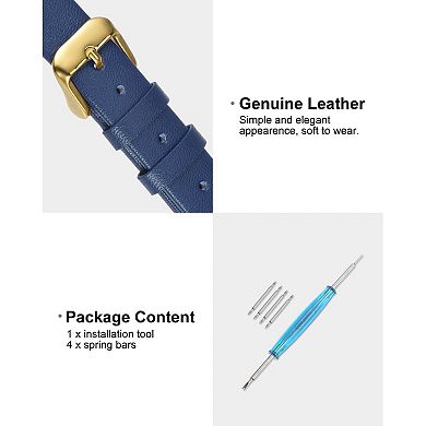 Multi-sizes Genuine Leather Band, Flat Thin Elegant Leather Watch Strap for Men and Women