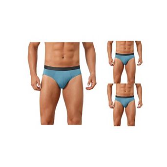 3 Packs Solid Briefs for Men's Elastic Waist Smooth Soft Breathable Sports Underwear