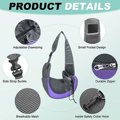 1Pc Dog Sling Carrier for Small Pet Drawstring Pet Sling Carrier, 13.78x7.87 Inch