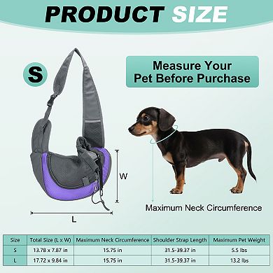 1Pc Dog Sling Carrier for Small Pet Drawstring Pet Sling Carrier, 13.78x7.87 Inch