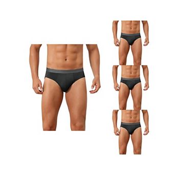 4 Packs Solid Briefs for Men's Elastic Waist Smooth Soft Breathable Sports Underwear
