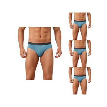 4 Packs Solid Briefs for Men's Elastic Waist Smooth Soft Breathable Sports Underwear