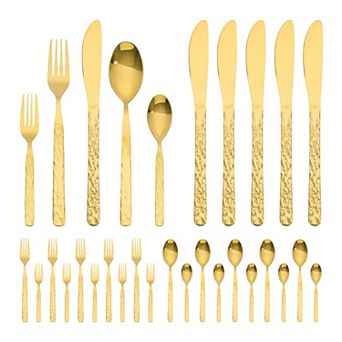 30 pc Silverware Set, Stainless Steel Flatware Set, Mirror Polished Cutlery Set for Kitchen