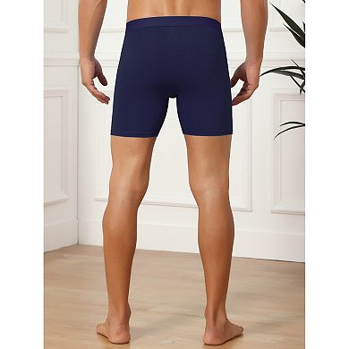 3 Packs Elastic Waistband Underwear for Men's Soft Breathable Mid-Waisted Solid Boxer Shorts