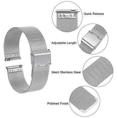 Stainless Steel Mesh Watch Band Quick Release Adjustable Strap