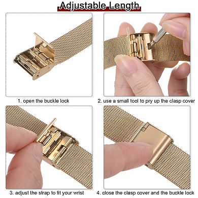 Stainless Steel Mesh Watch Band Quick Release Adjustable Strap