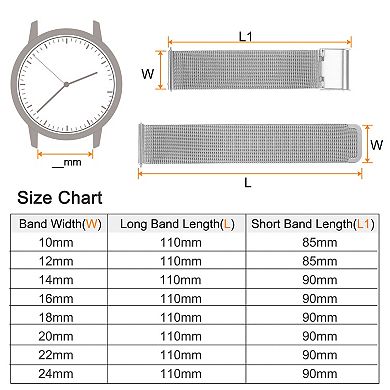 Stainless Steel Mesh Watch Band Quick Release Adjustable Strap