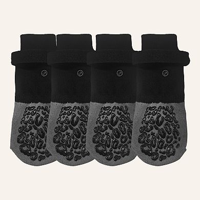4 Pcs Non-Slip Dog Socks with Reflective Adjustable Tapes