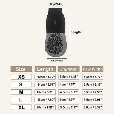 4 Pcs Non-Slip Dog Socks with Reflective Adjustable Tapes