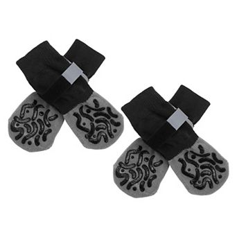 4 pc Non-Slip Dog Socks W/ Reflective Adjustable Tapes for Hardwood Floors