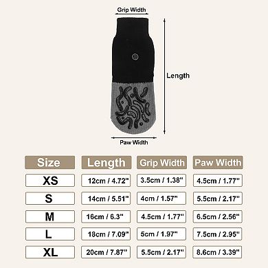 4 Pcs Non-Slip Dog Socks W/ Reflective Adjustable Tapes for Hardwood Floors