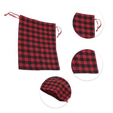 Durable Plaid Drawstring Bag 1 Pc
