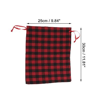 Durable Plaid Drawstring Bag 1 Pc
