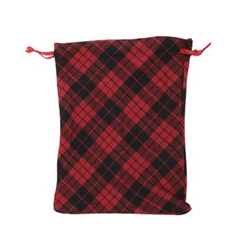 Durable Plaid Drawstring Bag 1 pc