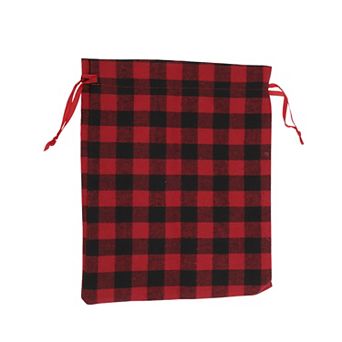 Durable Plaid Drawstring Bag 1 pc