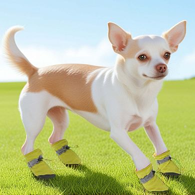 4Pcs Paw Protection for Dogs Waterproof Socks with Adjustable Straps