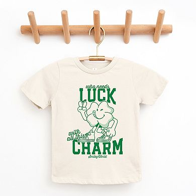 SmileyWorld Who Needs Luck - Youth Short Sleeve Graphic T-Shirt