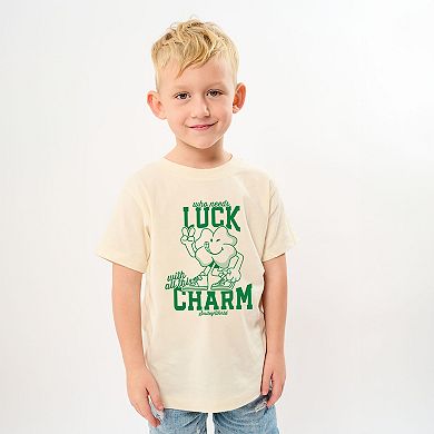 SmileyWorld Who Needs Luck - Youth Short Sleeve Graphic T-Shirt
