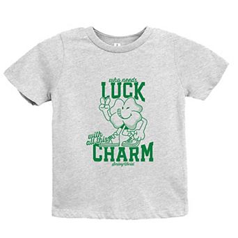 SmileyWorld Who Needs Luck - Youth Short Sleeve Graphic T-Shirt