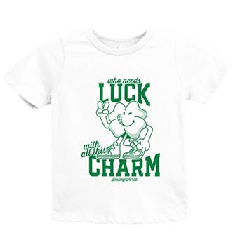 SmileyWorld Who Needs Luck - Youth Short Sleeve Graphic T-Shirt