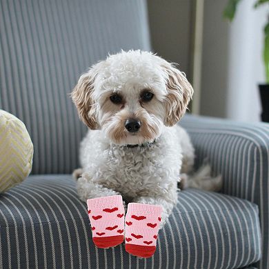 Pet Socks Non-Slip Heart Pattern for Dogs and Cats 1 Set