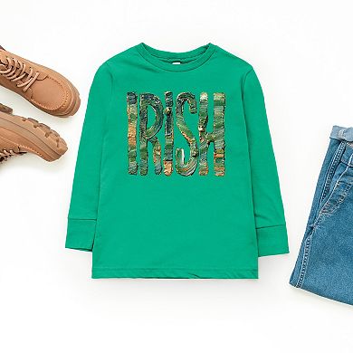 Irish Paint Print - Youth Long Sleeve Graphic T-Shirt