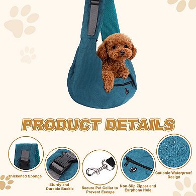 1Pc Dog Sling Carrier Soft Pouch Waterproof for Small Pet, 33.46x25.59 Inch