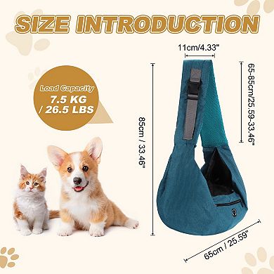 1Pc Dog Sling Carrier Soft Pouch Waterproof for Small Pet, 33.46x25.59 Inch