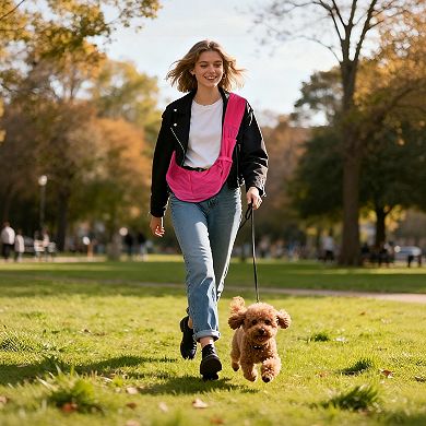 1Pc Dog Sling Carrier Breathable Mesh with Pocket for Small Pet, 32.28x25.59 Inch