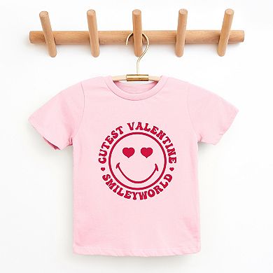 SmileyWorld Cutest Valentine Circle - Youth Short Sleeve Graphic T-Shirt
