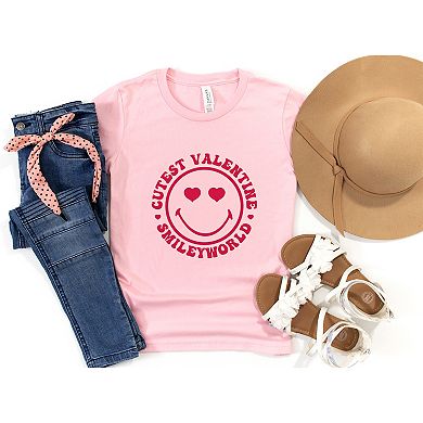 SmileyWorld Cutest Valentine Circle - Youth Short Sleeve Graphic T-Shirt