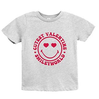 SmileyWorld Cutest Valentine Circle - Youth Short Sleeve Graphic T-Shirt