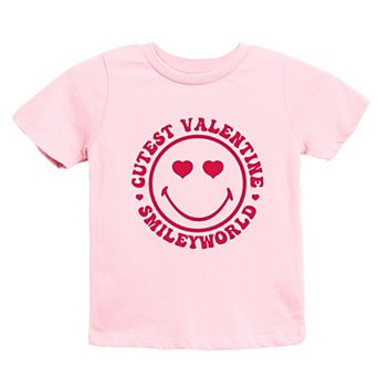 SmileyWorld Cutest Valentine Circle - Youth Short Sleeve Graphic T-Shirt